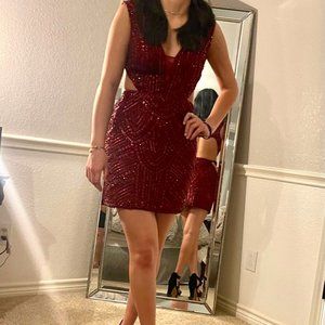 Sherri Hill Deep Red Homecoming Dress Size 2